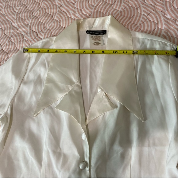 ANXIETY Vintage Sheplers made  USA 
Snap Button  Shirt blouse tops Size L satin - Picture 7 of 15